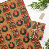 Black Santa Brown Christmas Wrapping Paper