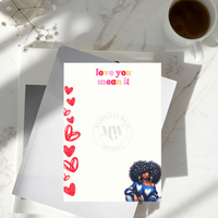 Love You, Mean It 4x6 Notepad