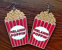 "Melanin Poppin" Light Weight Wooden Earrings
